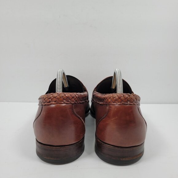 Allen Edmonds Maxfield Tassel Men's Brown Leather Braided Loafer Shoes US 9.5D - Picture 4 of 8